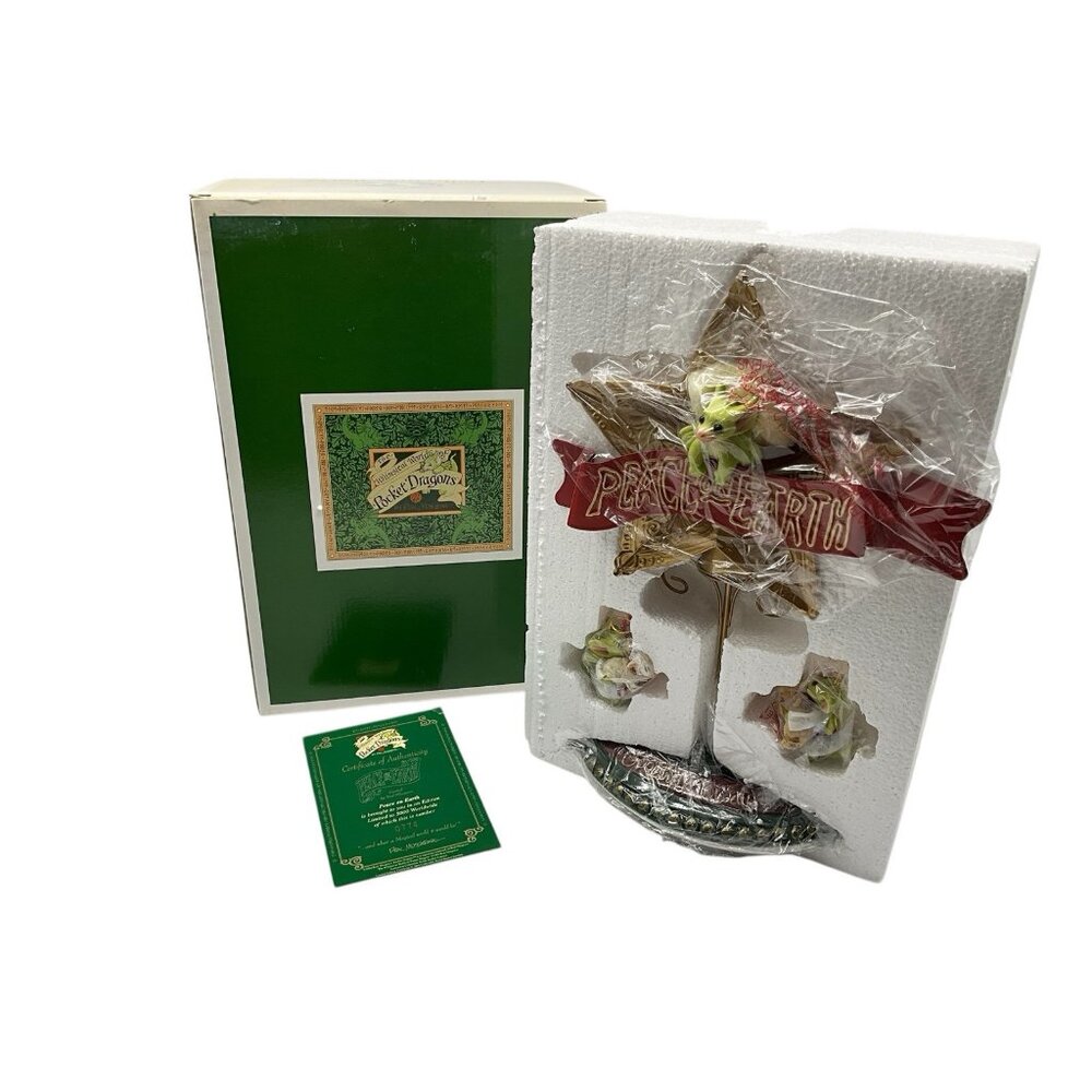 Pocket Dragon ""Peace on Earth" Tree Topper Limited Edition Christmas Collectibl